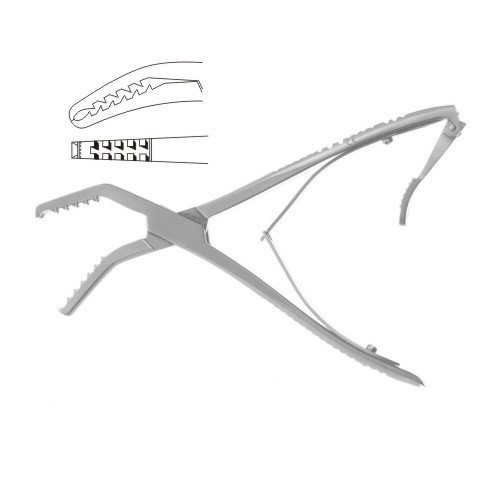 Semb Bone Holding Forcep Curved Sidewards â€“ With Ratchet 