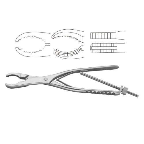 Ulrich Bone Holding Forcep Curved â€“ With Thread Fixation